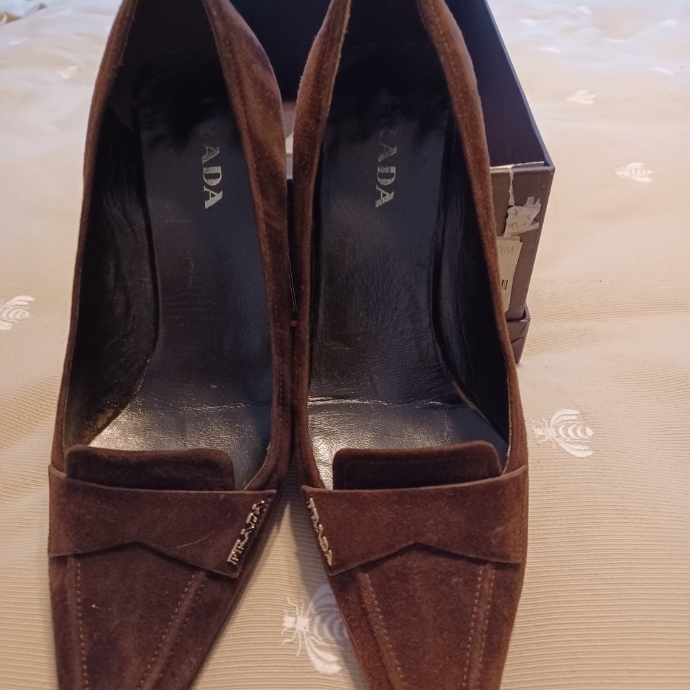 Prada Brown suede heels